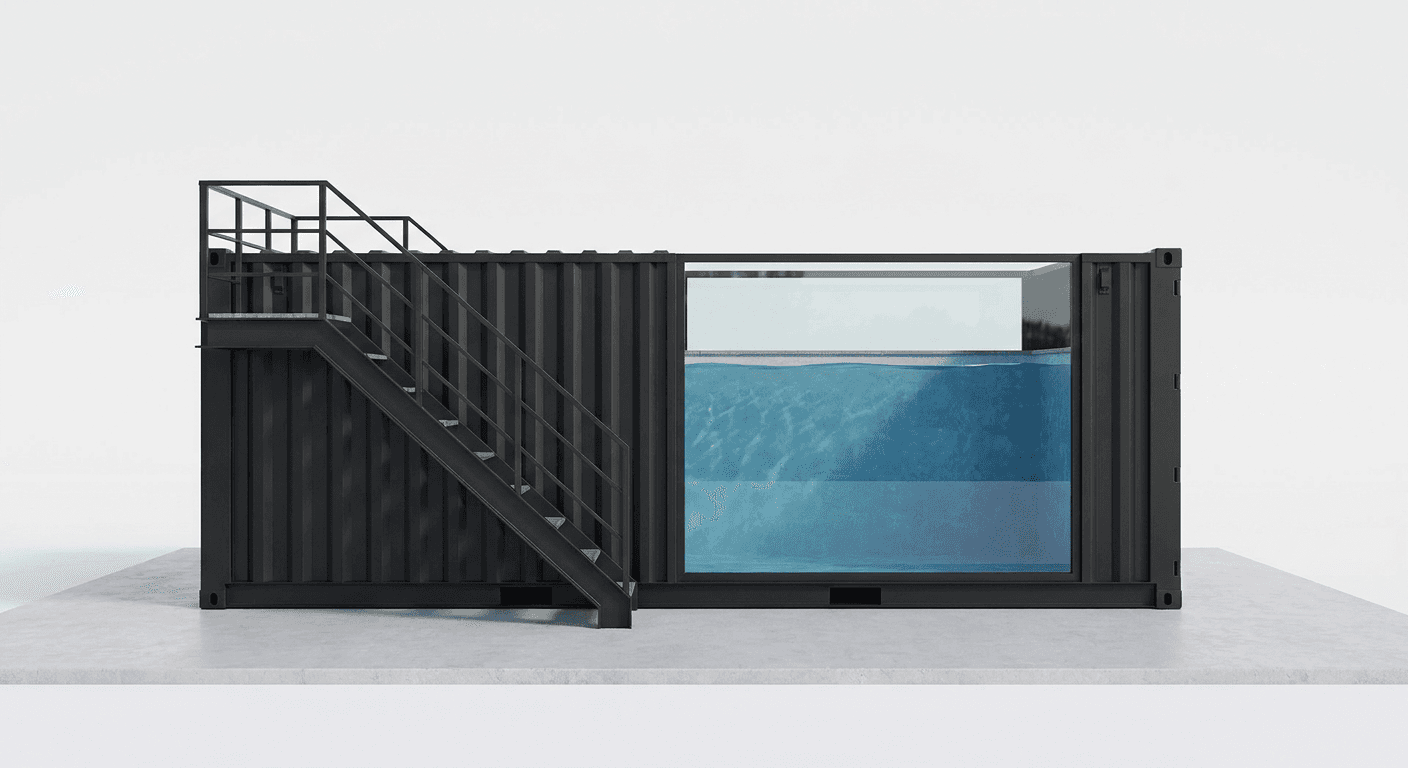 LA NOMAD 20 — piscine conteneur vue de côté